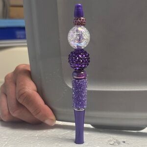 Purple Beaded Hair Stick
